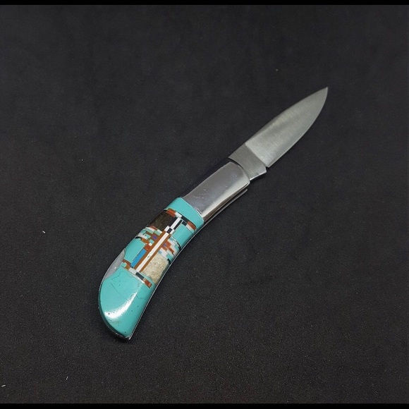 Southwestern Native Zuni Stone Inlay Pocket Tool - Picture 4 of 6